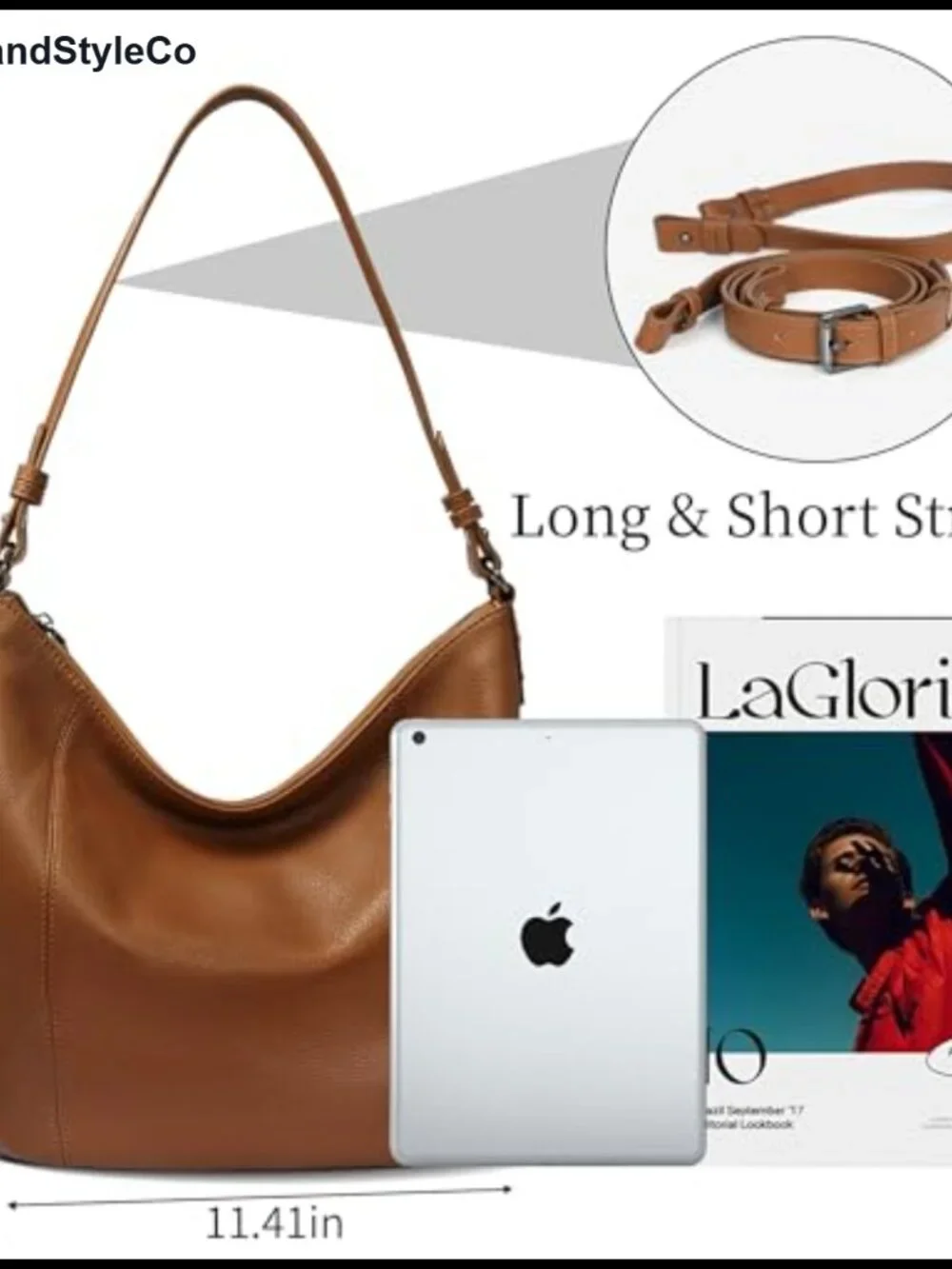 Soft Leather Hobo Shoulder Crossbody Handbag Purse for Women